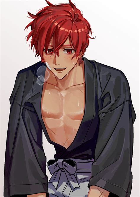 red hair anime guy|More.